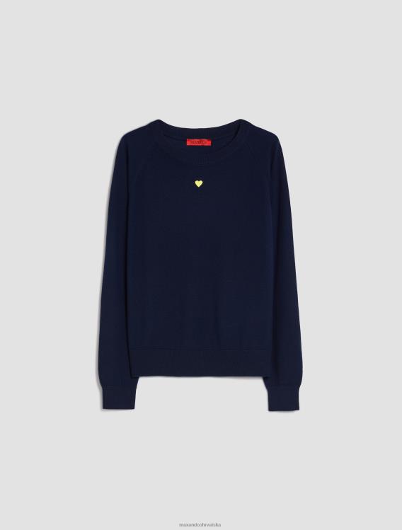 MAX&Co. džemper od rebraste vune žene mornarsko plava odjeća 88862355